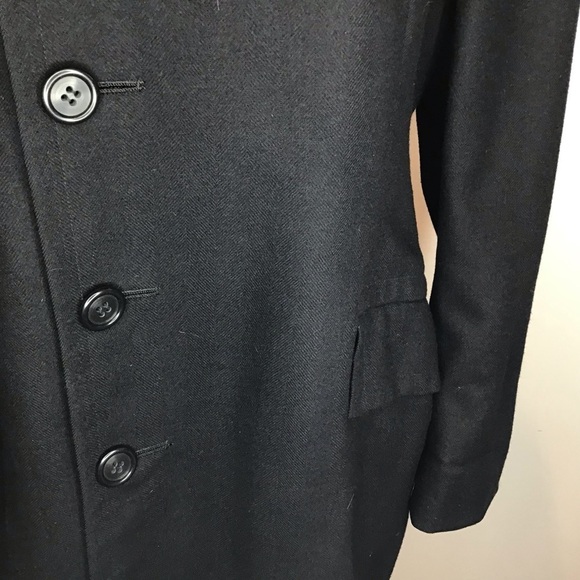 Eagle Clothes Black Wool Four Button MidLength Vintage Notch Collar Overcoat 44 - Picture 4 of 15